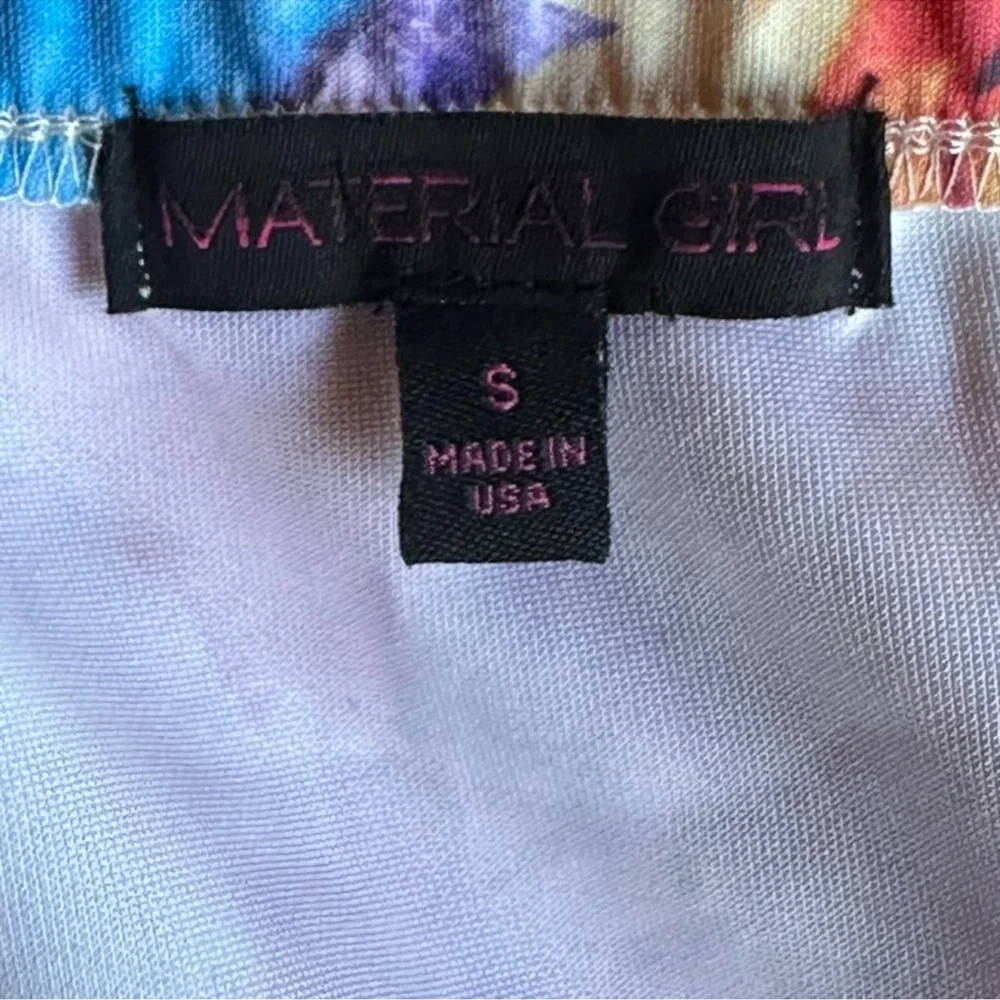 Material Girl Floral Stretch Midi Skirt Summer Vacation Office Brunch Size Small - Picture 2 of 3